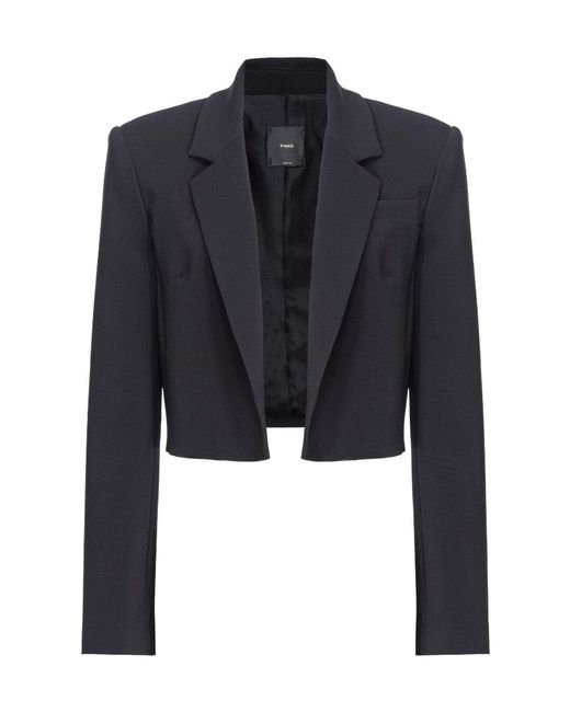 Pinko Blue Stretch Crepe Spencer Jacket