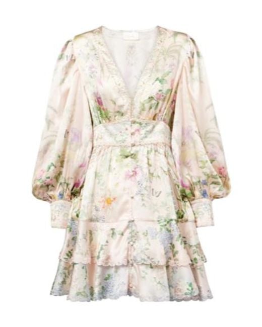 Camilla White Crystal-Embellished Silk Minidress