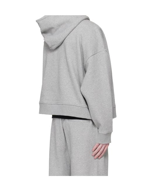 Entire studios Gray Mélange-Effect Hoodie for men