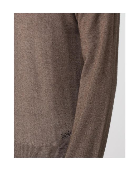Woolrich Brown Crewneck Knitted Jumper for men