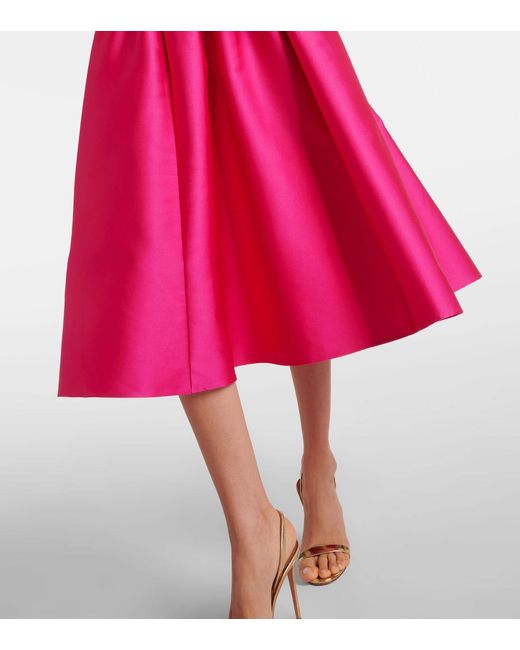 Roland Mouret Pink Halterneck Taffeta Midi Dress
