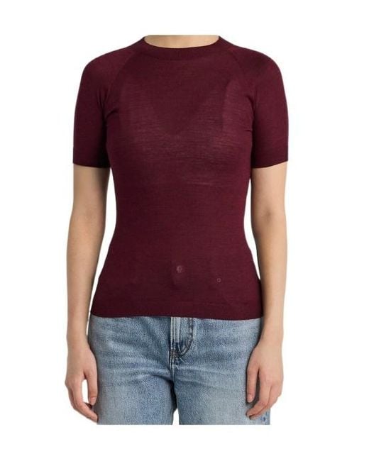 Alaïa Purple Round Neck Short Sleeve T-Shirt