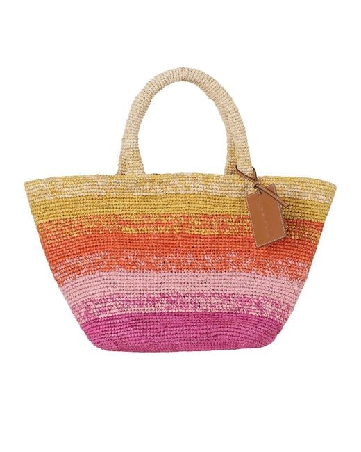 Manebí Pink Manebí Panier Striped Shoulder Bag