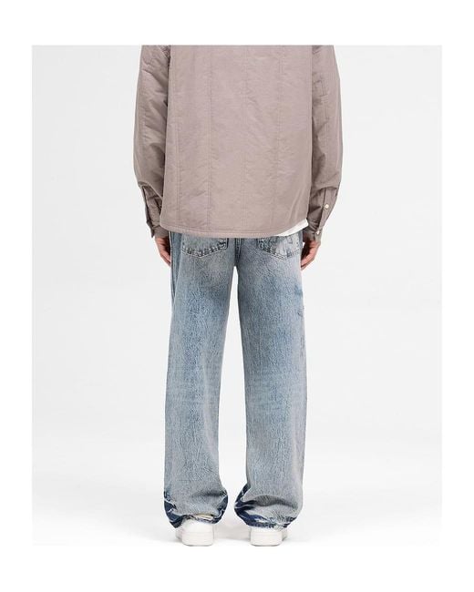 Represent Blue R3 Distressed Baggy Jeans for men