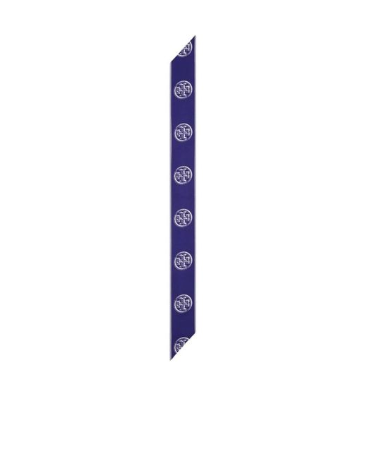 Tory Burch Blue Printed Neck Scarf