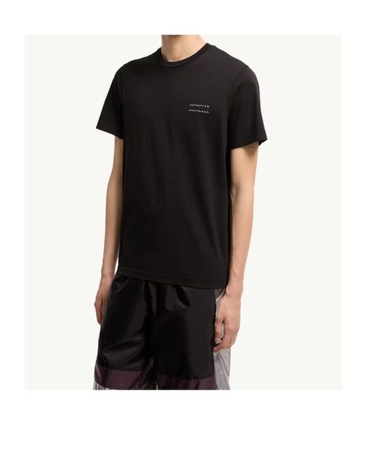 Moncler Black Logo Patch Crewneck T-Shirt for men