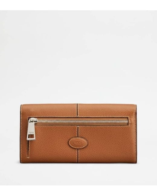 Tod's Brown Logo Debossed Clutch Bag