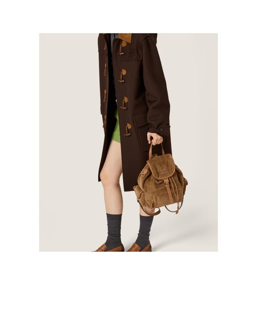 Miu Miu Brown Corduroy Backpack