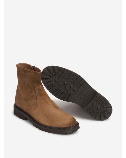 Common Projects Brown Round Toe Ankle Boots for men