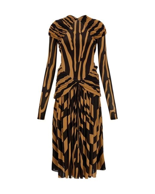 Ferragamo Natural Jersey Dress With Ruched Detail