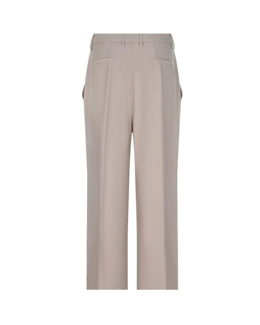 Dondup Gray Pleated Wide-Leg Pants