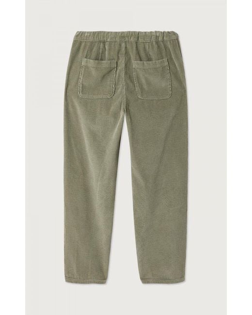 American Vintage Green Relaxed Corduroy Pants for men