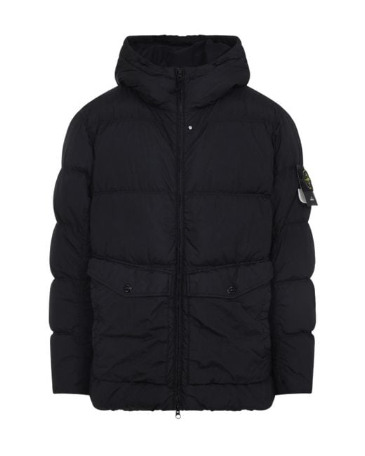 Stone Island Blue S0a23 Down Hooded Coat for men