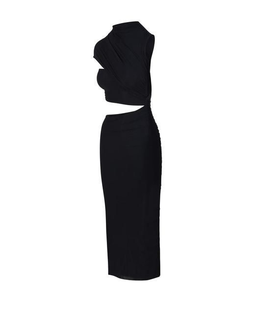 Amazuìn Black Musia Midi Dress
