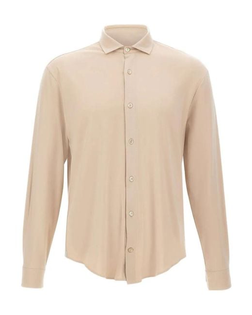 Eleventy White Classic Long-Sleeve Shirt for men
