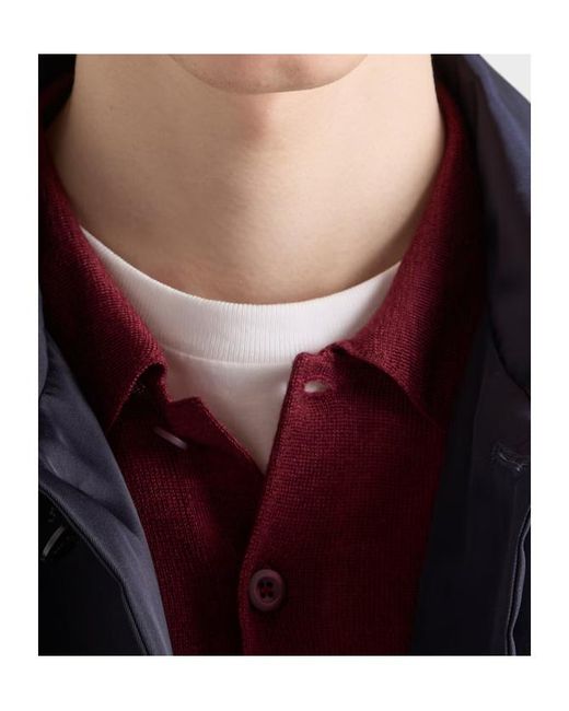 Prada Red Wool And Silk Polo Sweater for men