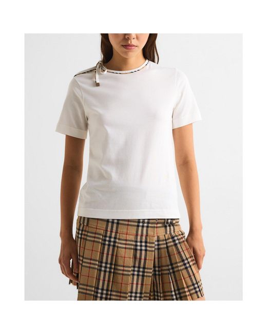Burberry White Classic Crew Neck Short-Sleeve Shirt