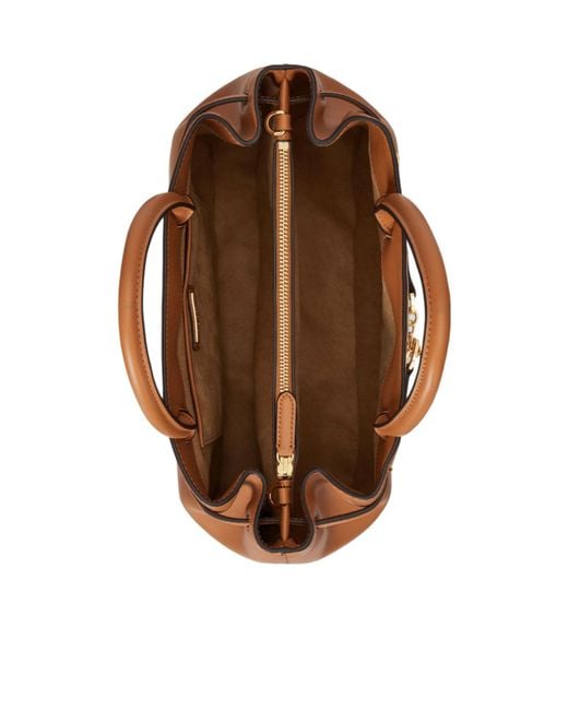 Ralph Lauren Brown Toggle-Fastening Leather Shoulder Bag