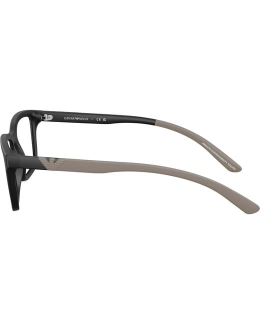 Emporio Armani White Rectangular Frame Glasses for men