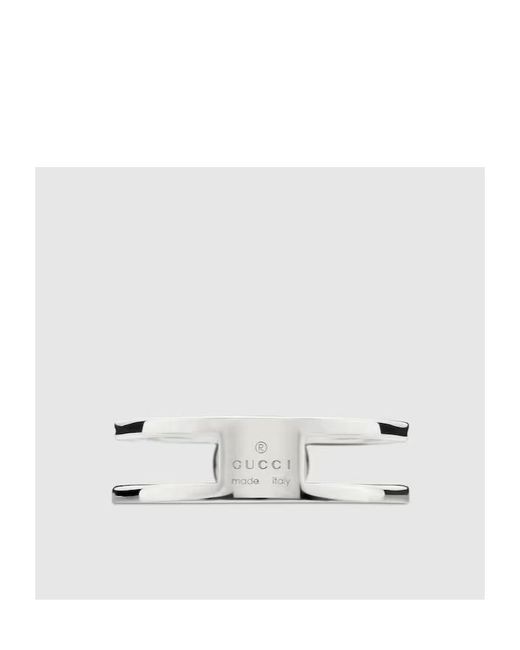 Gucci White Interlocking Ring for men