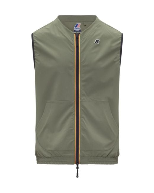 K-Way Green Zip Sleeveless Coat for men