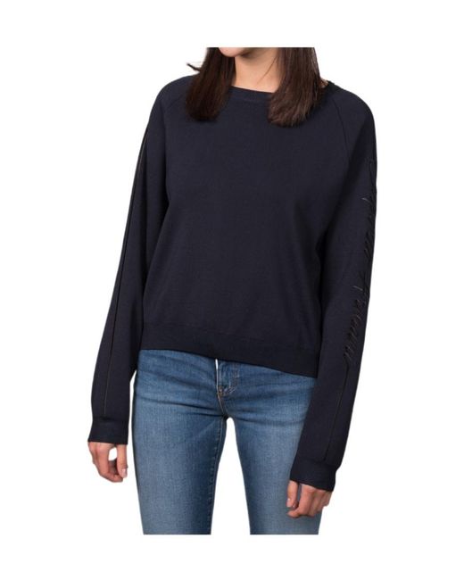 Emporio Armani Blue Round-Neck Knitted Sweater