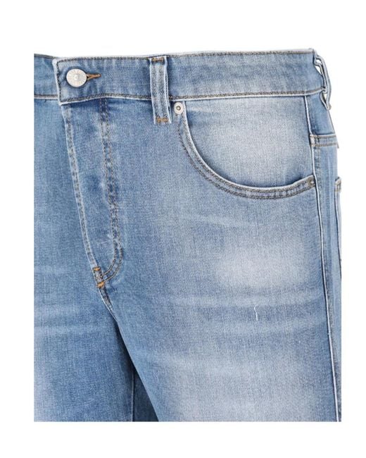 DIESEL Blue Logo Patch Straight-Leg Jeans for men