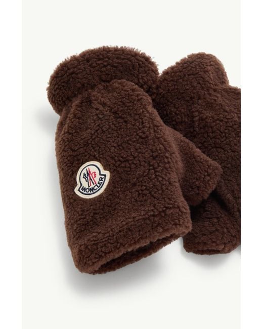 Moncler Brown Teddy Fingerless Gloves for men