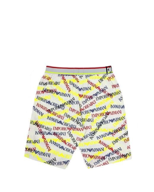 Emporio Armani Yellow Logo Printed Boxer Panties for men