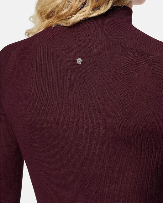 Versace Purple Long-Sleeved Turtleneck Jumper