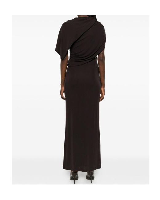Alberta Ferretti Black Draped Dress