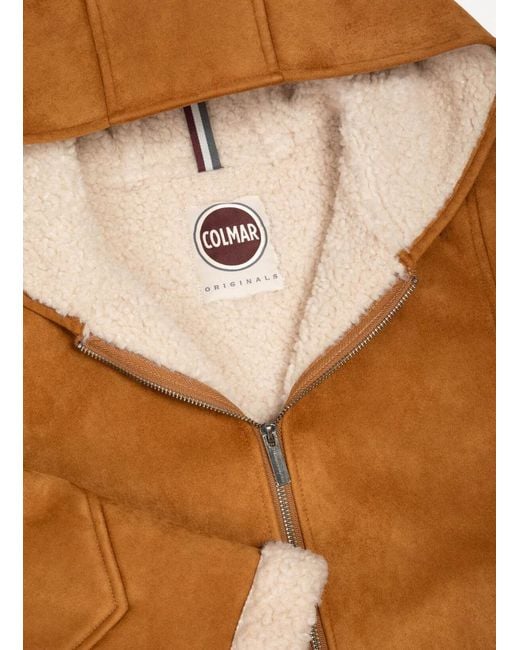Colmar Brown Hooded Sheepskin Jacket