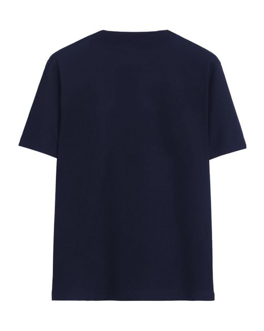 Burberry Blue Logo Printed Crewneck T-Shirt for men