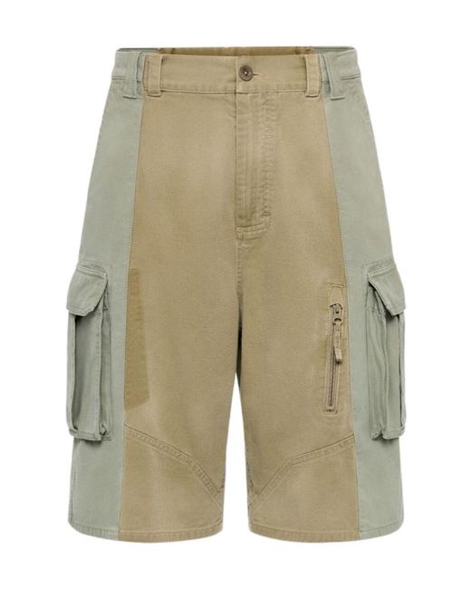 Maison Margiela Green Cotton Cargo Shorts for men
