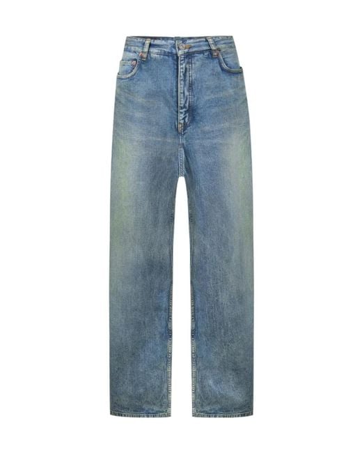 Balenciaga Blue Double Front Effect Denim Jeans