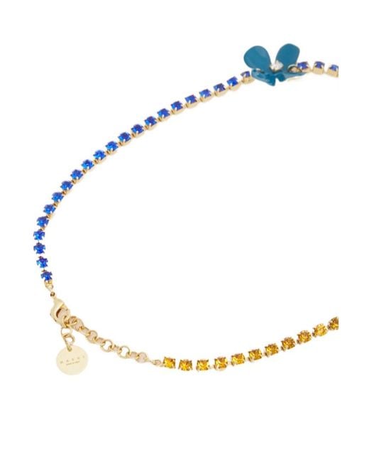 Marni White Flower Embellished Necklace