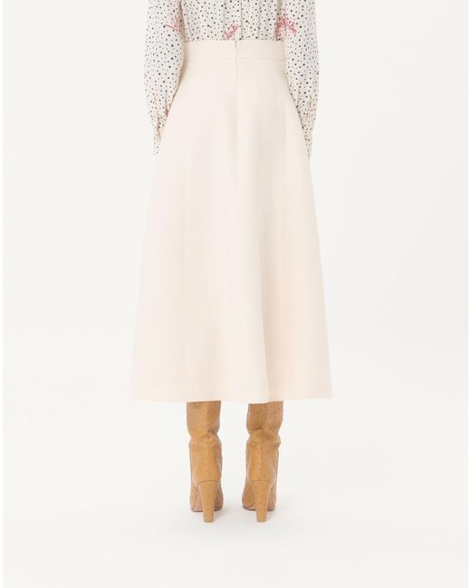 Valentino Natural High-Waist A-Line Skirt