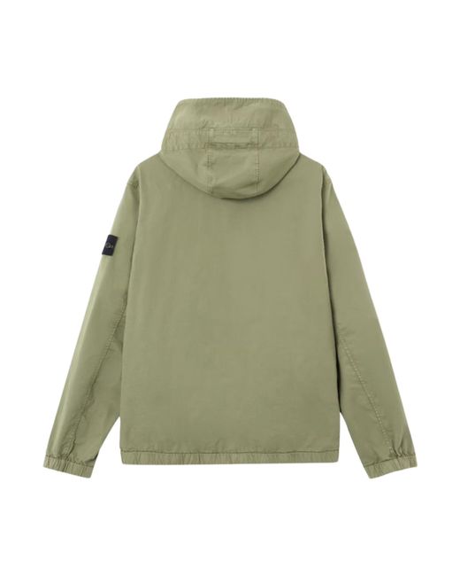 Stone Island Green Flap-Pocket Hooded Jacket for men