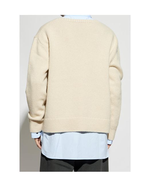 Dries Van Noten White Long Sleeve Sweater for men