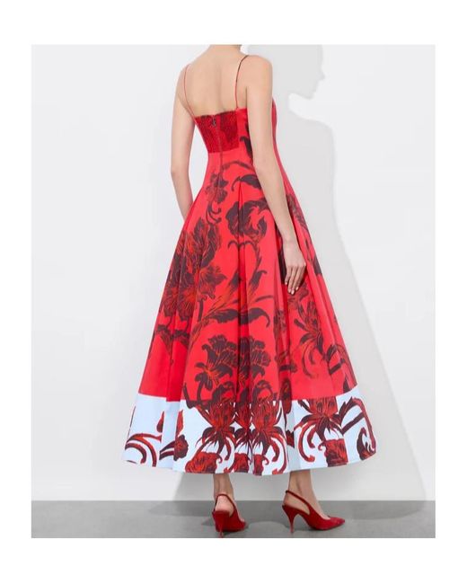 Alice + Olivia Red Isabelle Midi Dress