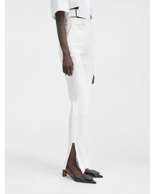 Jacquemus White Slit Pants