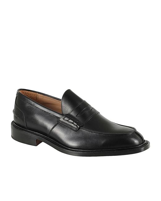 Tricker's Black Leather Loafers for men