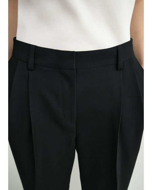 Totême Black Totême Double-Pleat Tailored Trousers