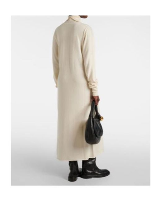 Jil Sander White Knitted Cashmere Midi Dress