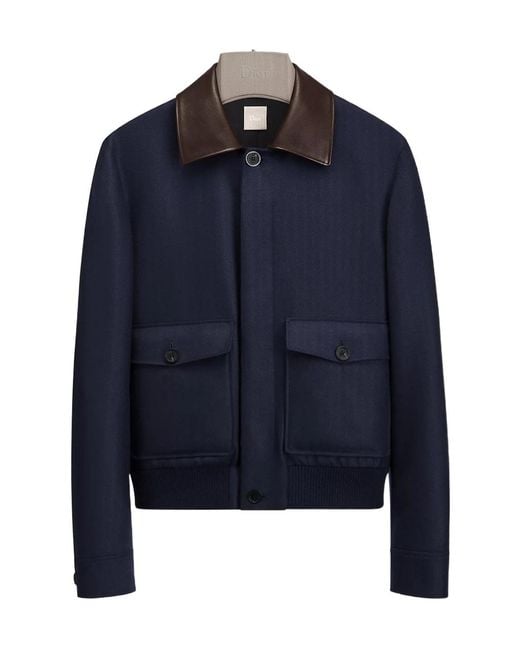 Dior Blue Long-Sleeved Casual Jacket for men