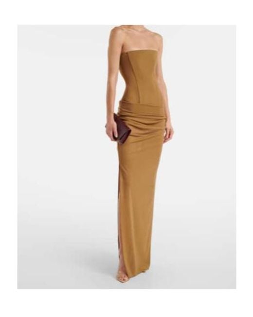 Alex Perry Metallic Sheer Strapless Corset Dress
