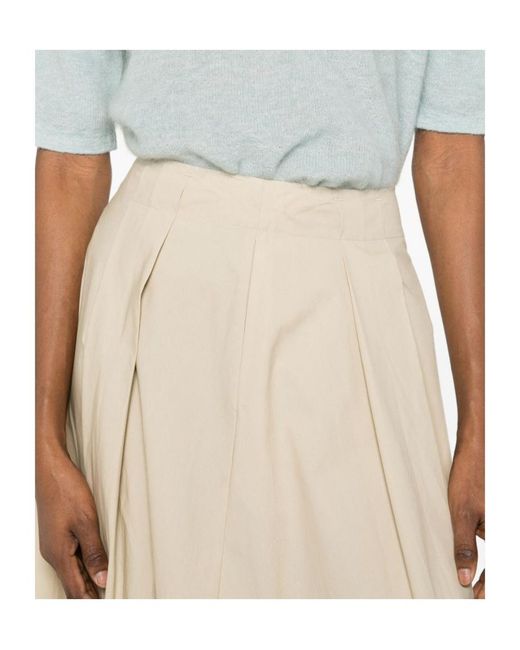 Woolrich Natural Pleated Midi Skirt