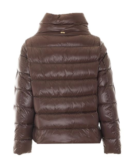 Herno Brown Long-Sleeved Padded Jacket