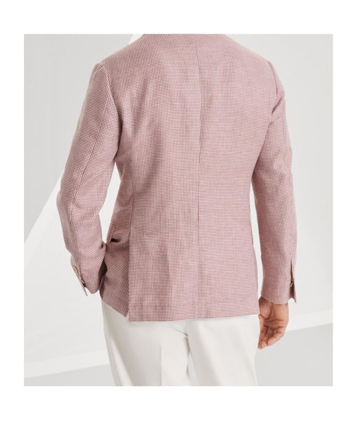 Brunello Cucinelli Multicolor Houndstooth-Pattern Blazer for men