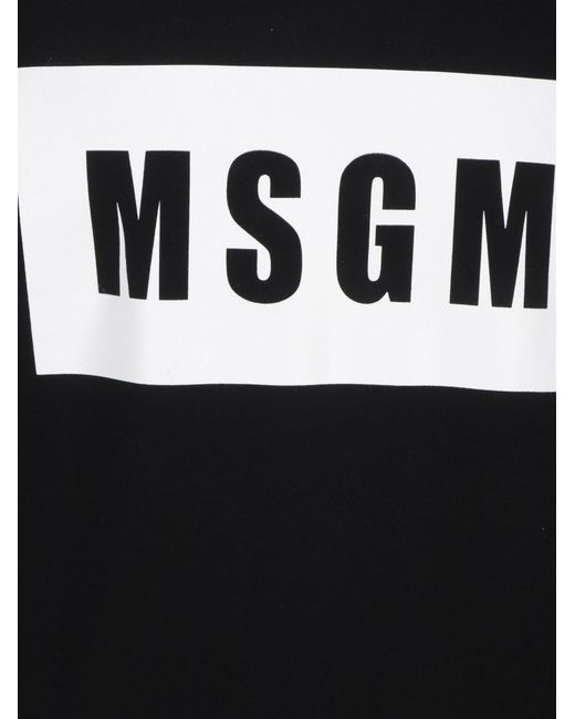 MSGM Black Logo-Print Sweatshirt for men